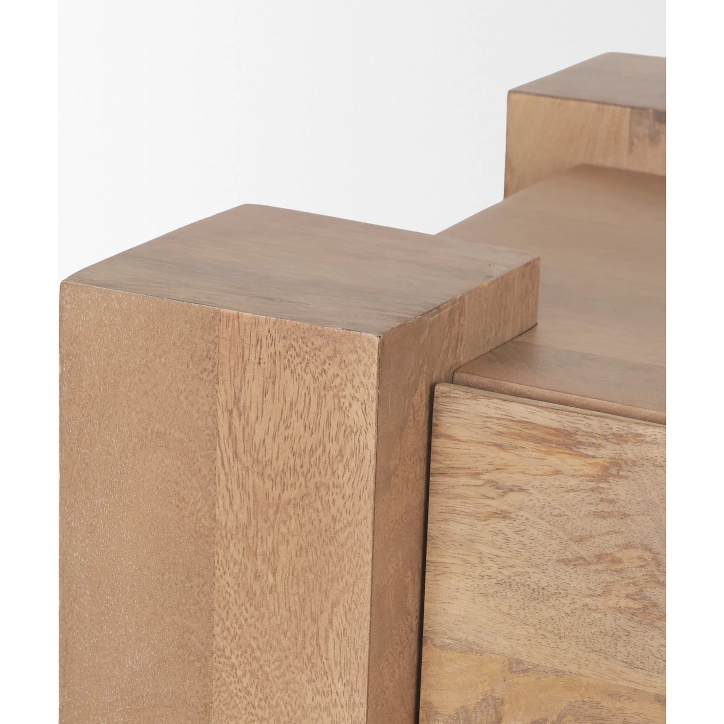 007 SI-2370359 | Closeup | Beth Media Console by Mercana in brown. Made from solid wood in a unique style.