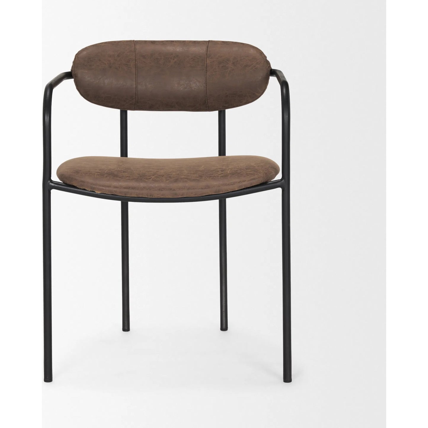 002 SI-2369491 | Additional Silo | Parker Leather Dining Chair (Set of 2) by Mercana in brown. Made from metal in a unique style.