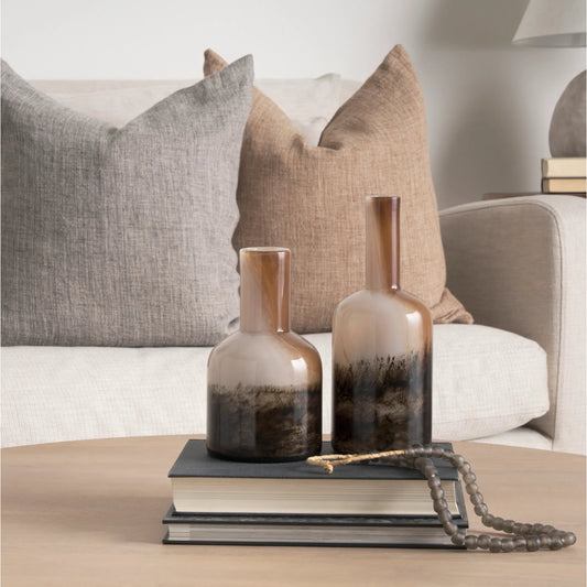 Marans Vase by Mercana in black. Made from glass in a eclectic & global style.