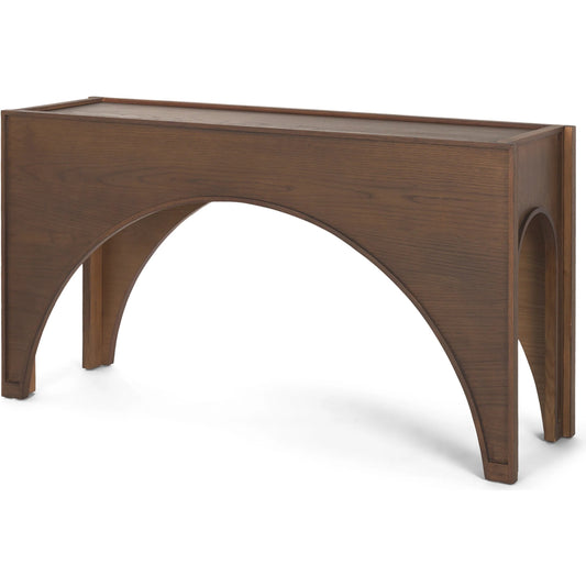 010 SI-2370446 | Primary Silo | Laraya Console Table by Mercana in brown. Made from solid wood in a transitional style.