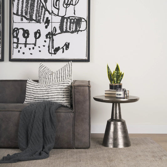 Bobbi Accent Table by Mercana in silver. Made from metal in a modern style.