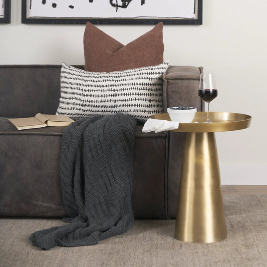 Roland Accent Table by Mercana in gold. Made from metal in a modern style.
