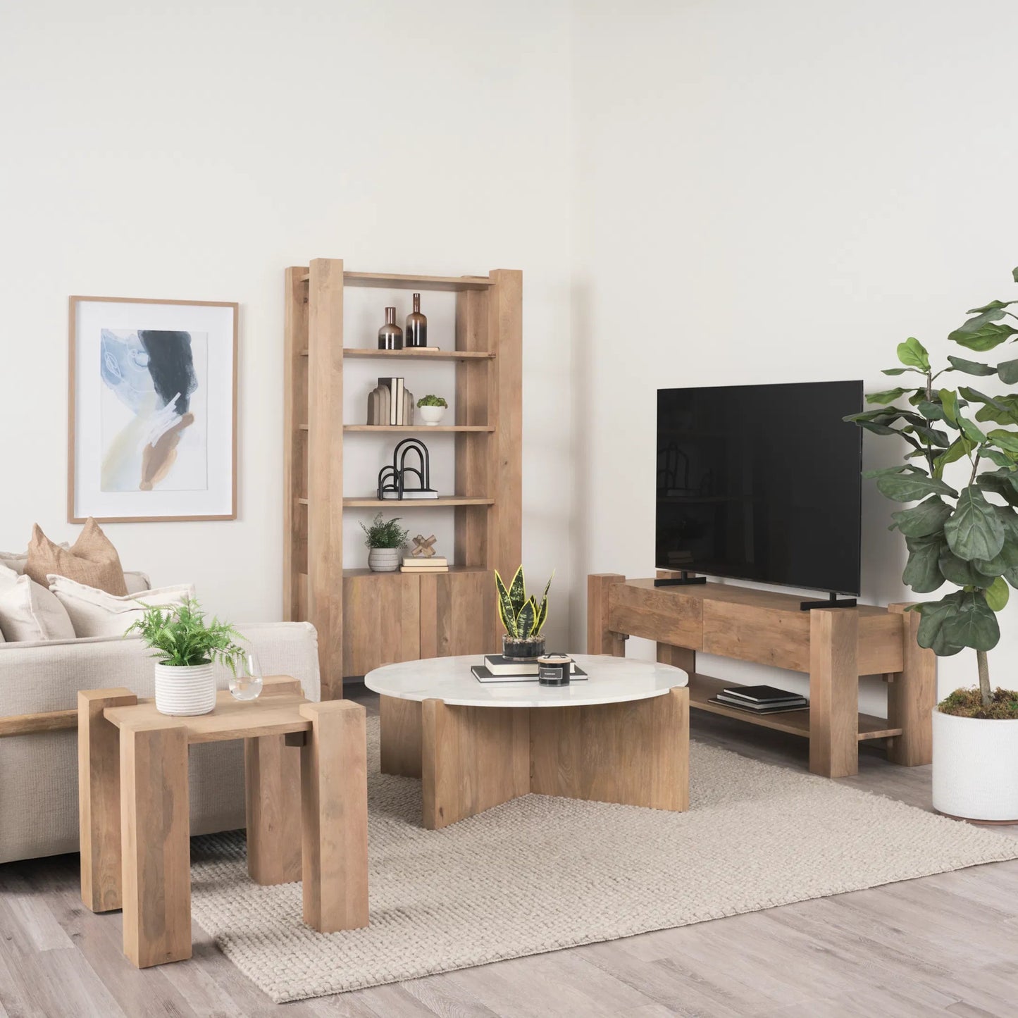 023 SI-2370359 | Lifestyle | Beth Media Console by Mercana in brown. Made from solid wood in a transitional style.