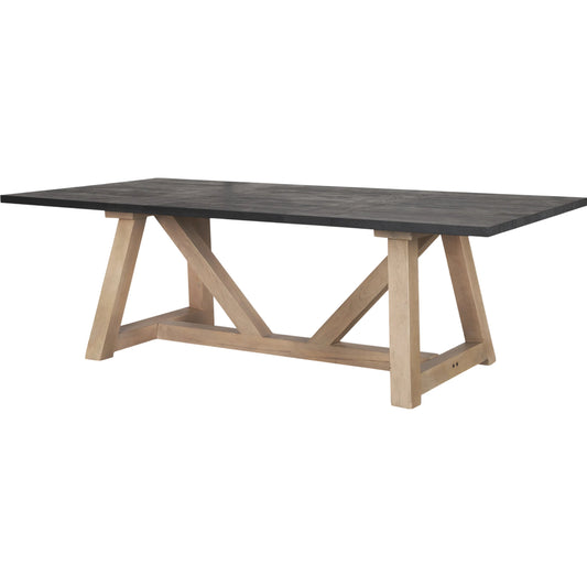Rialto Dining Table by Mercana in brown. Made from solid wood in a transitional style.