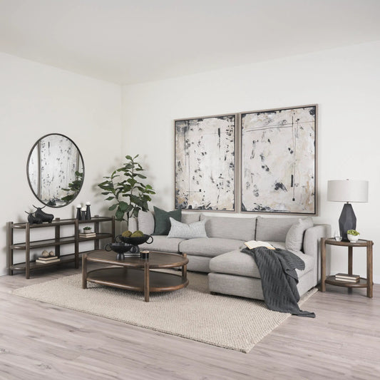 Romi Coffee Table by Mercana in brown. Made from solid wood in a traditional style.