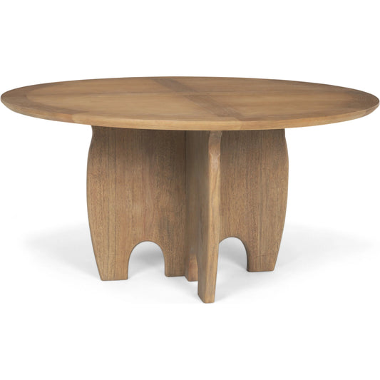Sonomi Dining Table by Mercana in brown. Made from solid wood in a transitional style.
