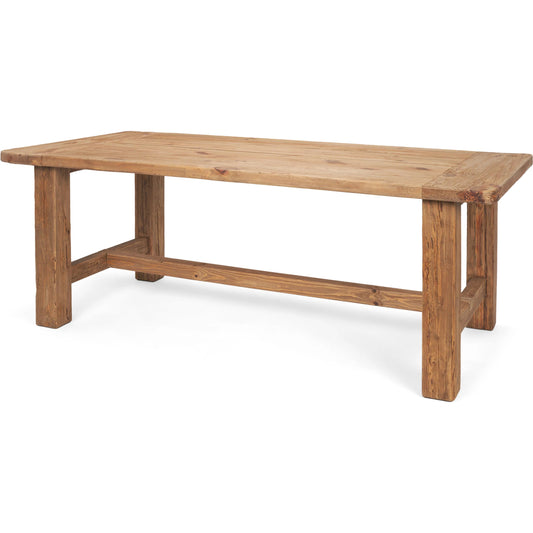 Stetson Dining Table by Mercana in brown. Made from solid wood in a transitional style.