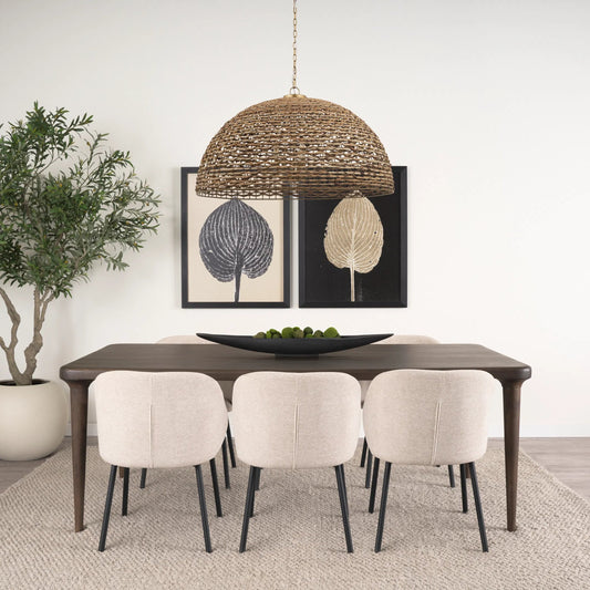 Sana Pendant Light by Mercana in natural. Made from watergrass in a rustic style.