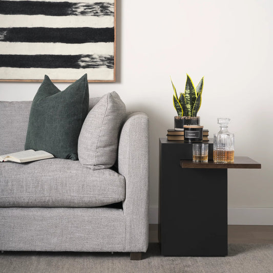 Charles Accent Table by Mercana in black. Made from metal in a modern style.