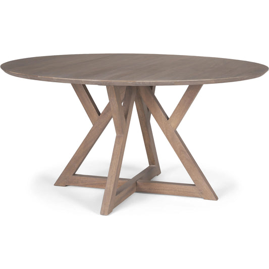 Jennings Dining Table by Mercana in brown. Made from solid wood in a modern style.
