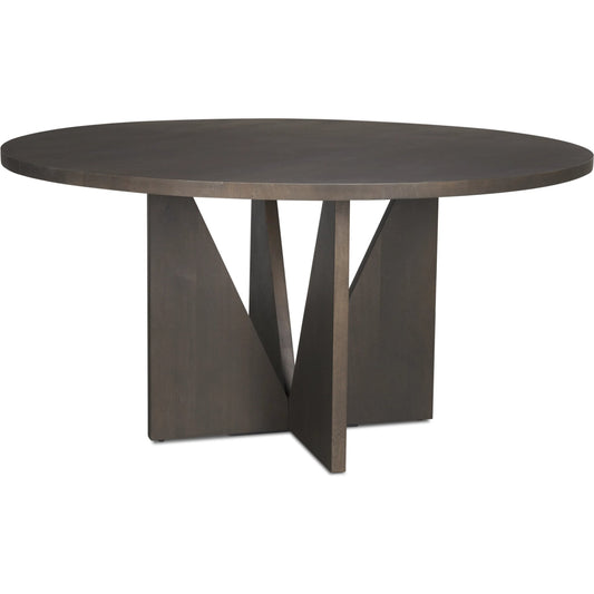 Tarro Round Dining Table by Mercana in espresso. Made from solid wood in a traditional style.