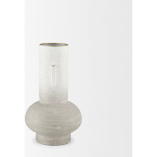 Torres Vase by Mercana in white. Made from metal in a modern style.