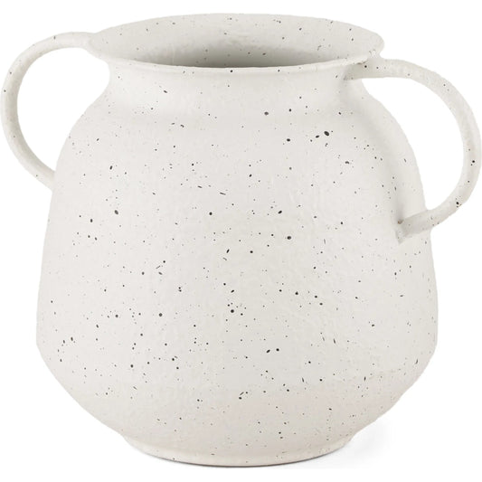 Treva Vase by Mercana in white. Made from metal in a modern style.