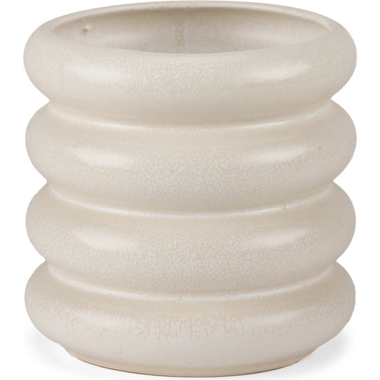Twyla Glazed Ring Pot by Mercana in cream. Made from ceramic in a modern style.