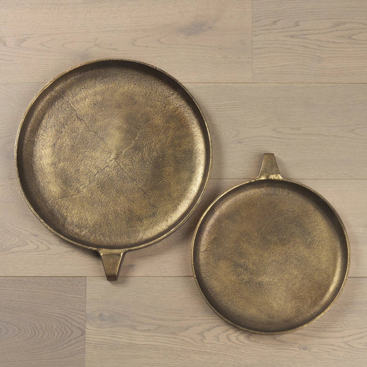 Marlowe Tray by Mercana in gold. Made from metal in a modern style.