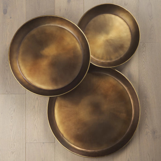 Eagan Tray by Mercana in gold. Made from metal in a modern style.
