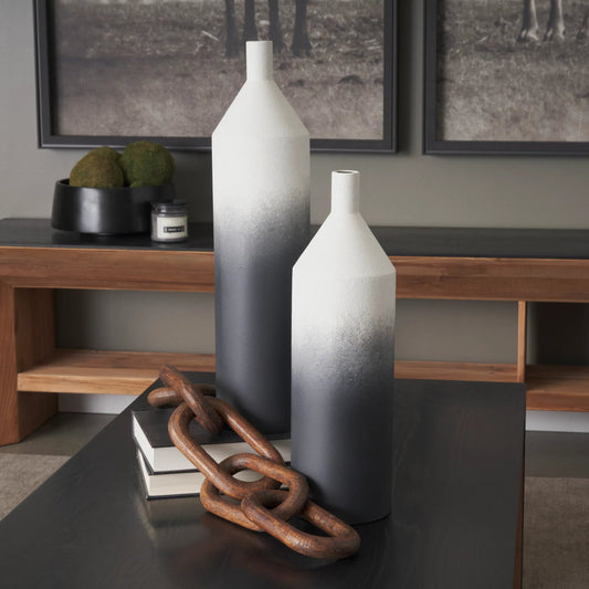 Townley Ombre Vase by Mercana in black. Made from metal in a modern style.