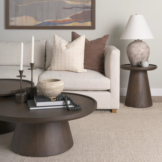 Takoda Accent Table by Mercana. Made from solid wood in a transitional style.