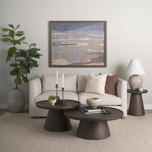 Takoda Coffee Tables by Mercana in brown. Made from solid wood in a traditional style.