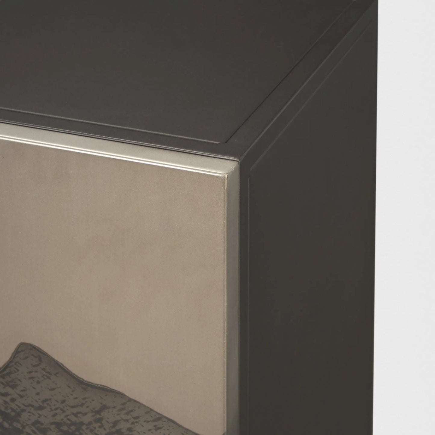 008 SI-2453287 | Closeup | Roxdale Accent Cabinet by Mercana in black, silver. Made from metal in a unique style.