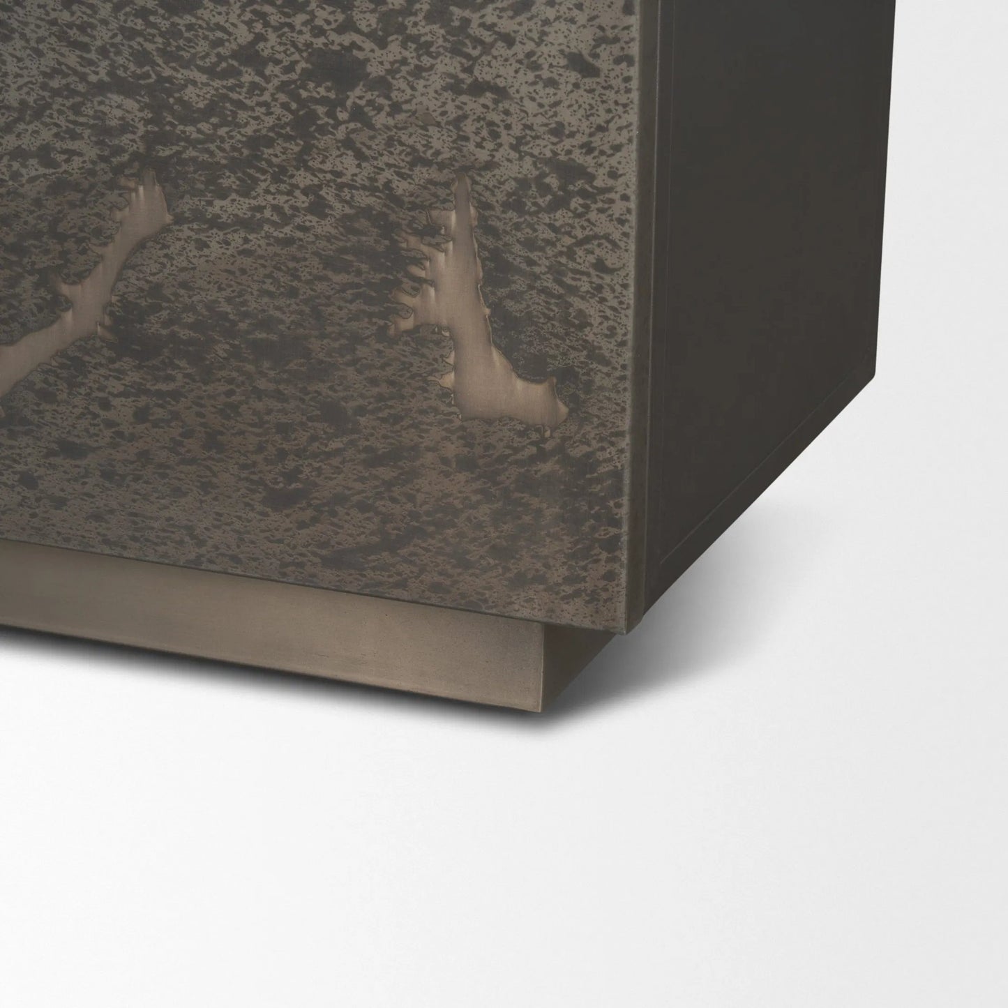 010 SI-2453287 | Closeup | Roxdale Accent Cabinet by Mercana in black, silver. Made from metal in a unique style.