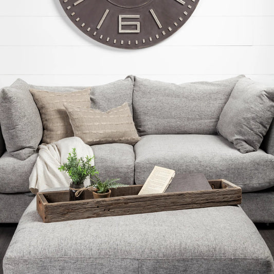Vernon Reclaimed Tray by Mercana in natural. Made from unique in a rustic style.