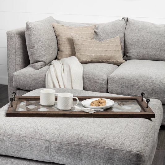 Stotonic Wood W Top Rectangular Serving Tray by Mercana in brown. Made from unique in a modern style.