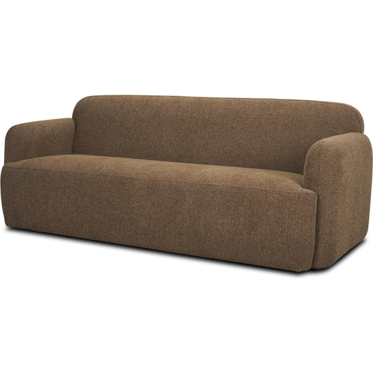 Saga Sofa by Mercana in mocha. Made from fabric in a transitional style.