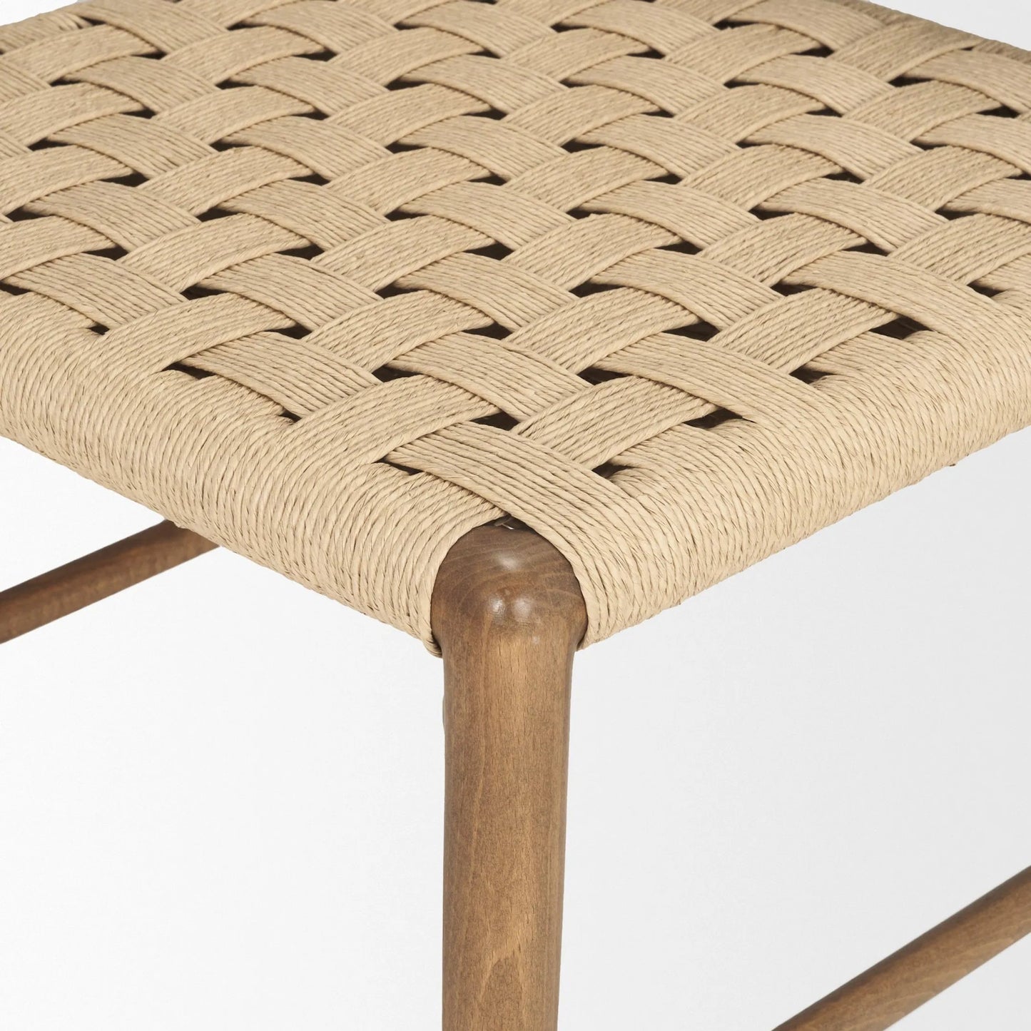 003 SI-2453181 | Closeup | Brinley Woven Rope Dining Chair (Set of 2) by Mercana in brown. Made from solid wood in a transitional style.