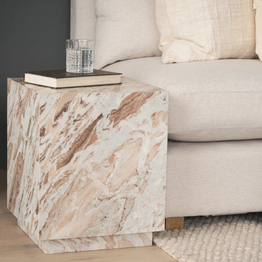 Matteo Side Table by Mercana. Made from stone in a modern style.