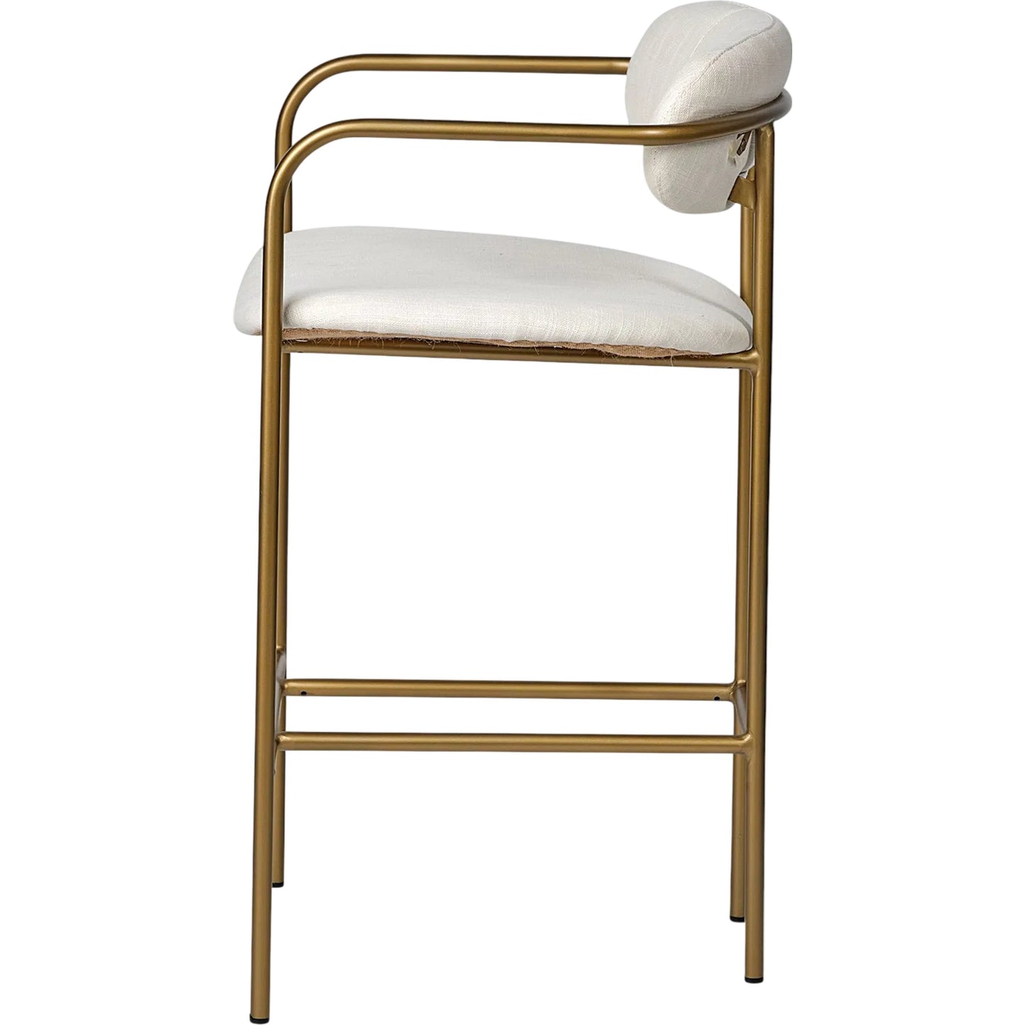 002 SI-2453282 | Additional Silo | Parker Upholstered Seat Counter Stool by Mercana in beige. Made from metal in a unique style.
