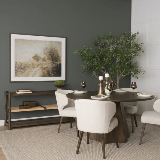 Bondi Console Table by Mercana in dark brown. Made from solid wood in a unique style.