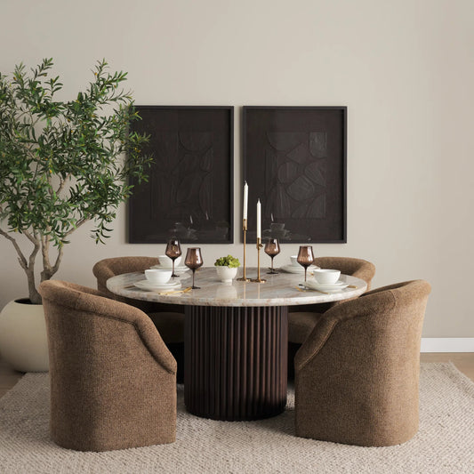 Marbrello Dining Table by Mercana. Made from manufactured, stone in a transitional style.