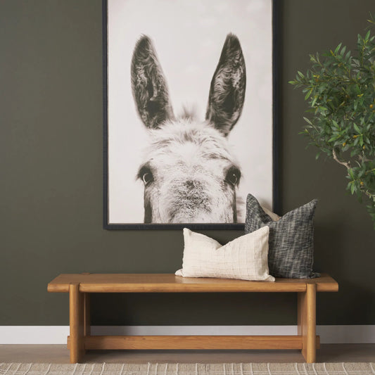 Rowan Bench by Mercana in brown. Made from manufactured wood in a unique style.