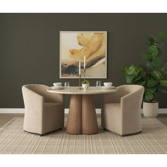 Sondra Dining Chair by Mercana. Made from fabric in a unique style.