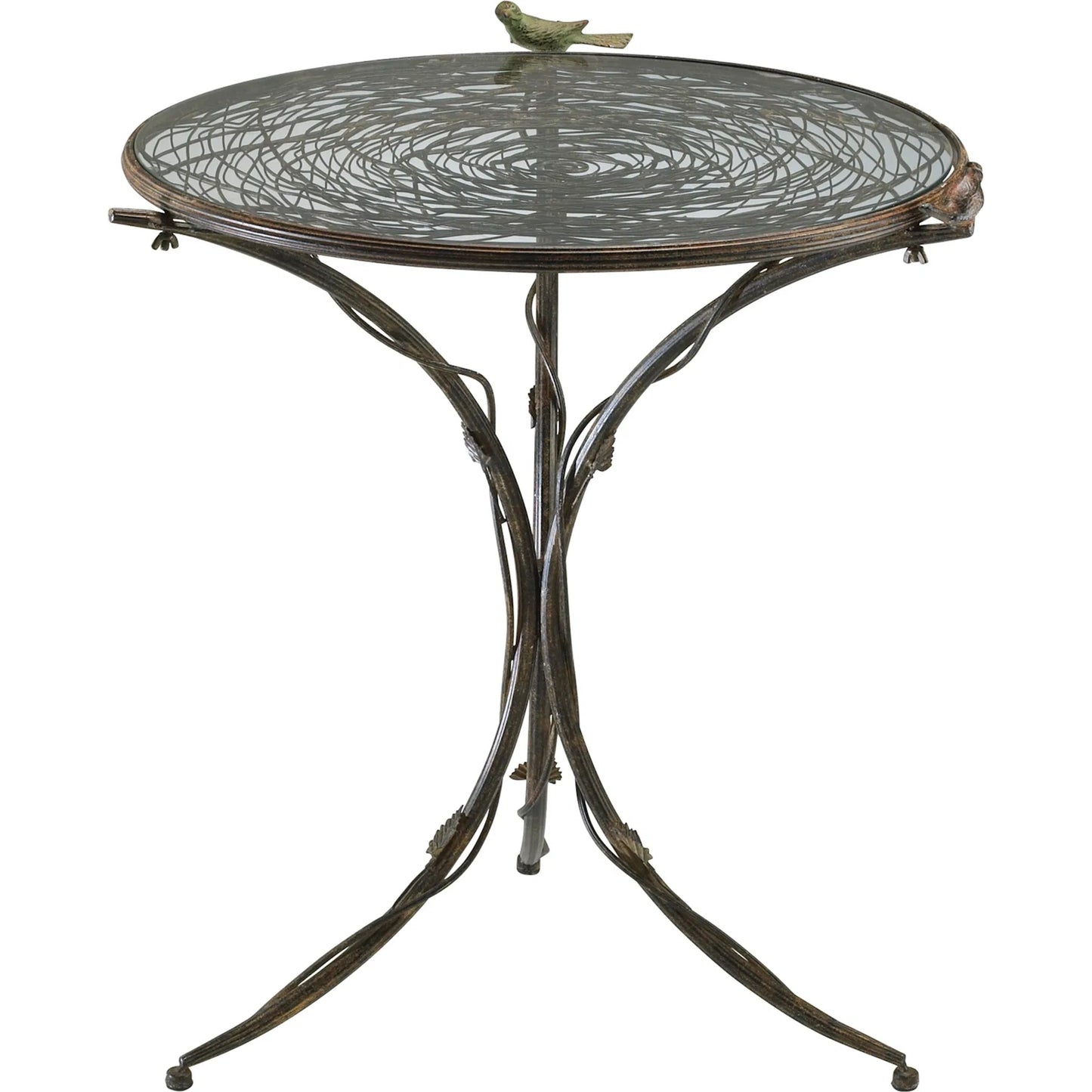 001 S-254671 | Primary Silo | Bird Bistro Table by Cyan Design in muted rust. Made from iron, glass in a cottage & farmhouse style.