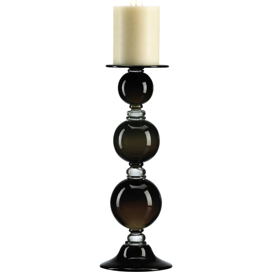Black Globe Candleholder by Cyan Design in black, clear. Made from glass in a modern style.