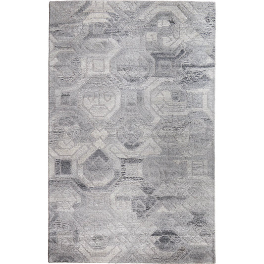 Asher Transitional Rug - 8772F by Feizy in gray, ivory, taupe. Made from wool, viscose in a unique style.