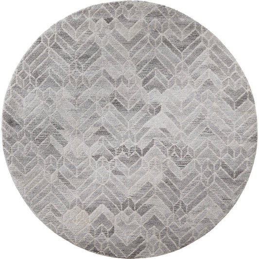 Asher Transitional Geometric Rug - 8769F by Feizy in taupe, gray, ivory. Made from wool, viscose in a unique style.