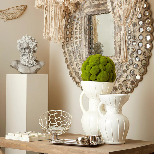 Moss Sphere by Cyan Design in moss green. Made from poly foam in a cottage & farmhouse style.