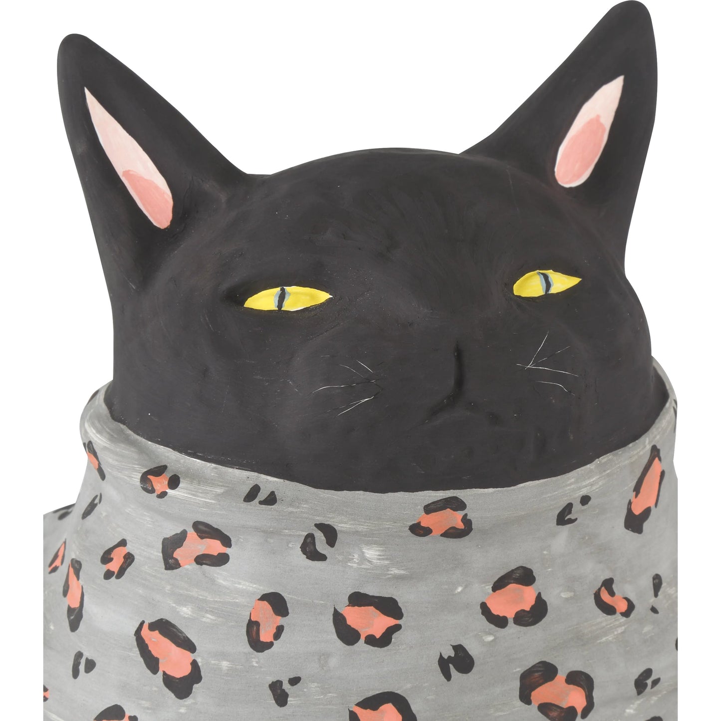 002 SI-2191715 | Additional Silo | Feline Object by Currey and Company in black, gray, pink. Made from porcelain in a modern style.