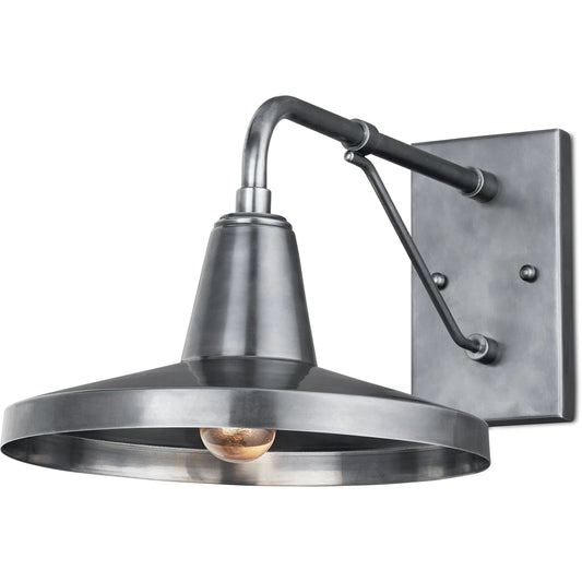 Mariner Outdoor Wall Sconce by Currey and Company. Made from brass in a modern style.