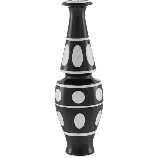 De Luca I Vase by Currey and Company in black, white. Made from porcelain in a modern style.
