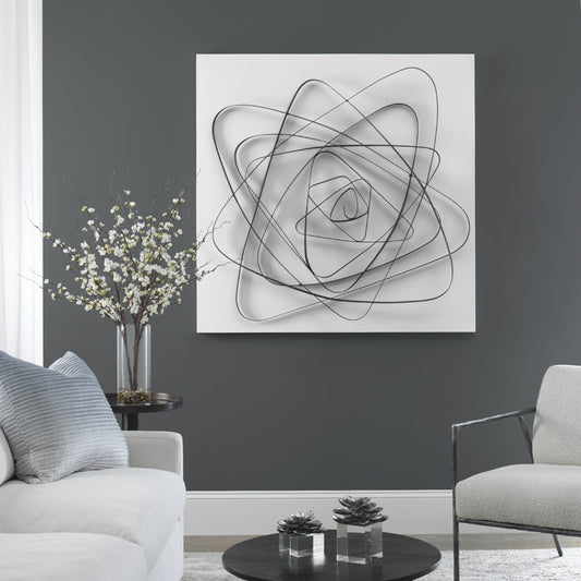 Nucleus Wall Decor by Uttermost in matte white. Made from iron 100% in a modern style.