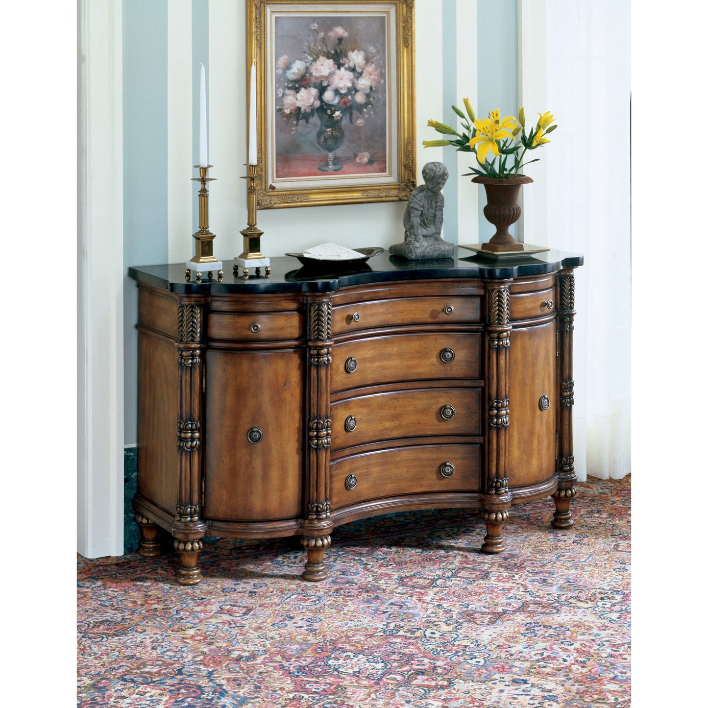 003 O-BUTLER-458070 | Additional Silo | Fossil Stone Credenza by Butler Specialty Company in multi-color and heritage. Made from wood, resin, veneer, fossil stone veneer in a traditional style.