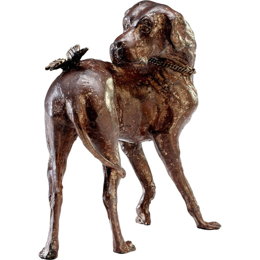 Dog and Butterfly by Cyan Design in rubbed red. Made from iron in a modern style.