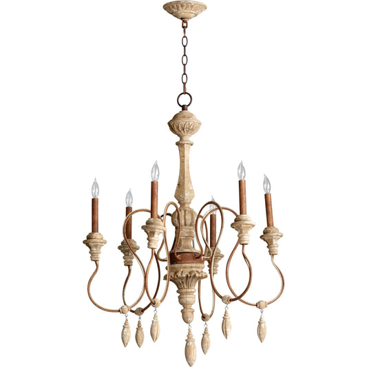 Alda Chandelier by Cyan Design in sutherland buff. Made from wrought iron, wood in a cottage & farmhouse style.