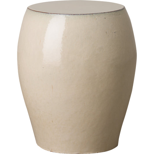 Seiji Garden Stool by Emissary USA in glossy glaze. Made from ceramic in a coastal style.