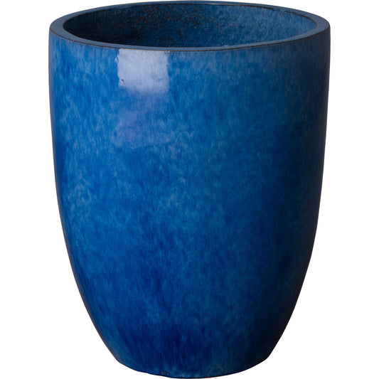 24" Tall Ceramic Planter by Emissary USA. Made from unique in a coastal style.