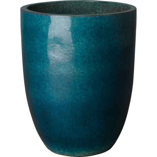 24" Tall Ceramic Planter by Emissary USA. Made from unique in a coastal style.